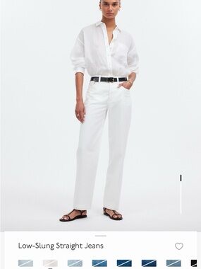 Madewell White Straight-Leg Jeans